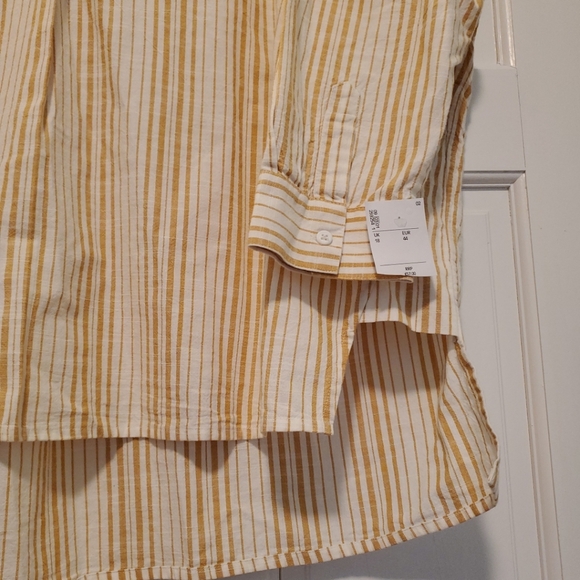 NWT French Connection Women's Striped Long Sleeve Cotton Shirt XXL - Picture 2 of 7